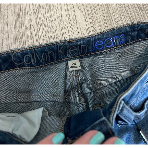 Calvin Klein Jeans Denim Pencil Straight Skirt 24" Waist New - Picture 3 of 4